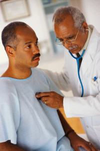 Listening to Patient's Heartbeat with Stethoscope