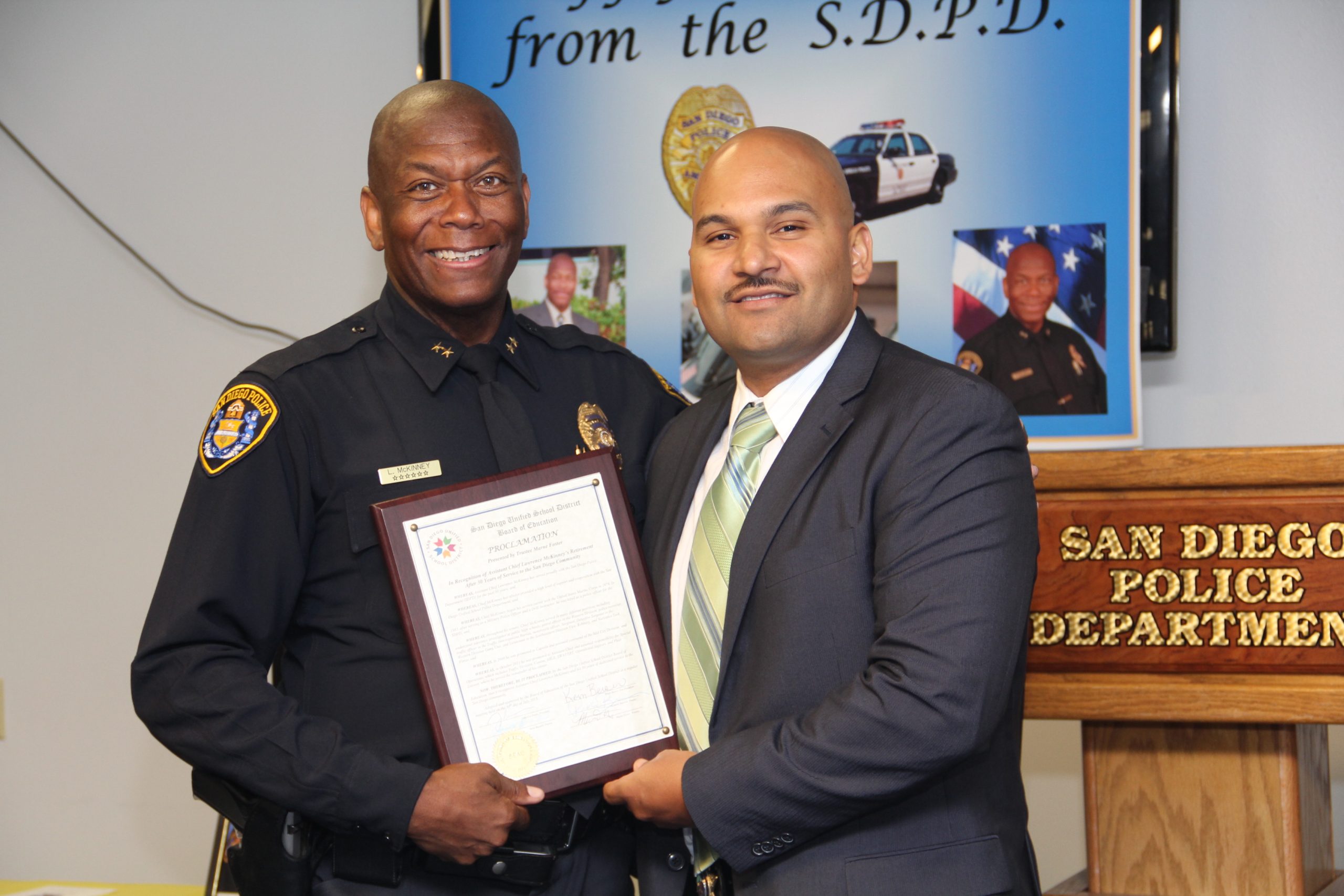 SAN DIEGANS CELEBRATE CHIEF LAWRENCE MCKINNEY’S 30 YEARS OF SERVICE!