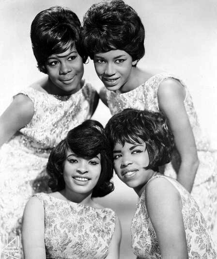 Photo of The Marvelettes, Wanda Young is in the front left.