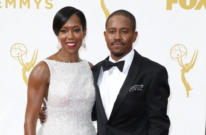 FILE - Regina King, left, and Ian Alexander Jr. arrive at the 67th Primetime Emmy Awards on Sunday, Sept. 20, 2015, at the Microsoft Theater in Los Angeles.