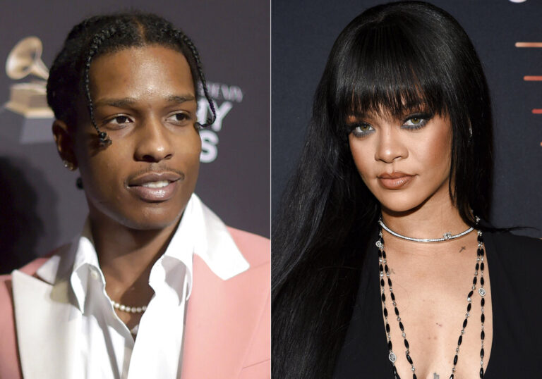 A$AP Rocky, left, Rihanna, right