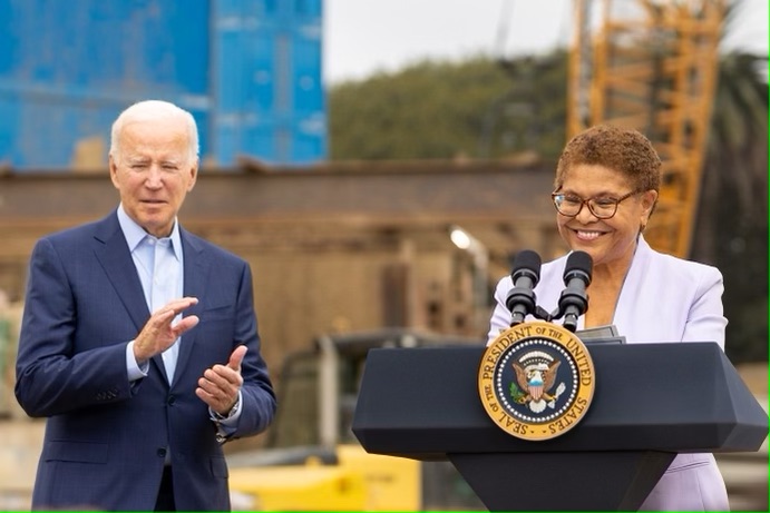 Biden and Bass Tout Local Jobs Created from Bipartisan Infrastructure Bill