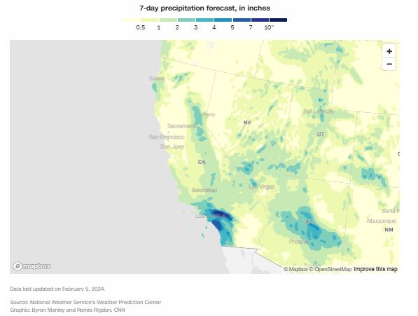 Mapping the Torrential Rainfall in California