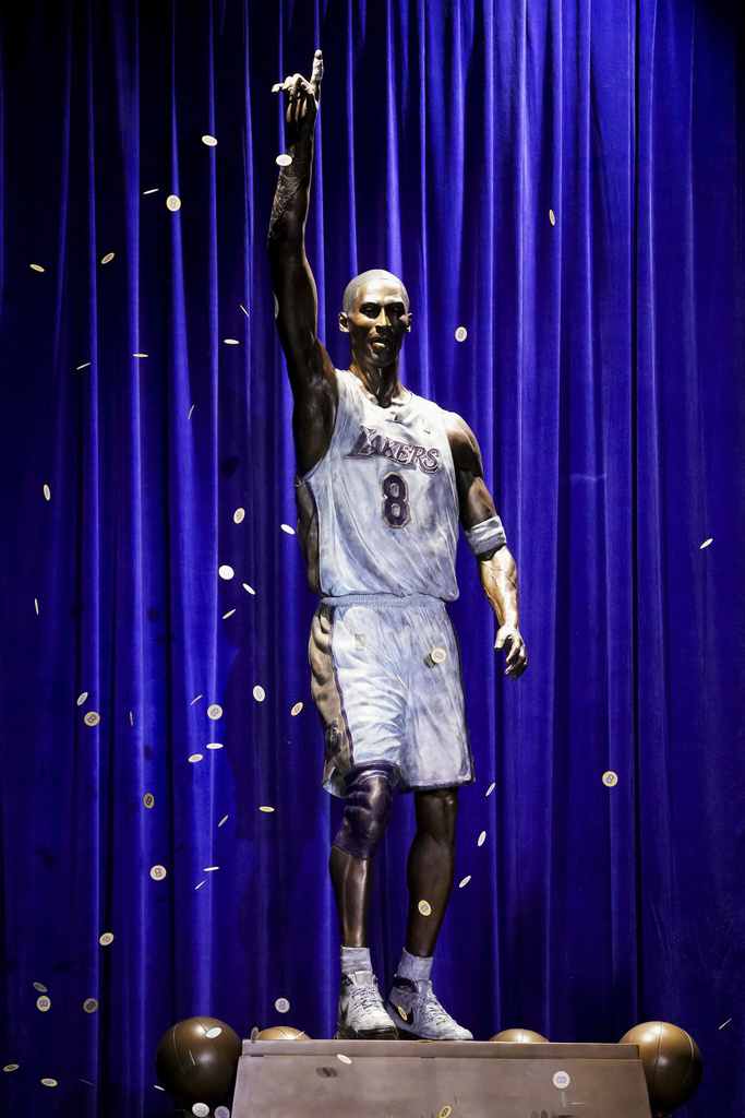 Kobe Bryant Immortalized With a 19-Foot Bronze Statue Outside the Lakers’ Downtown Arena