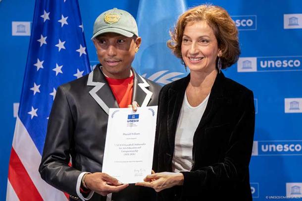 Pharrell Williams Joins UNESCO as Goodwill Ambassador, Pledges to Support Education and Culture