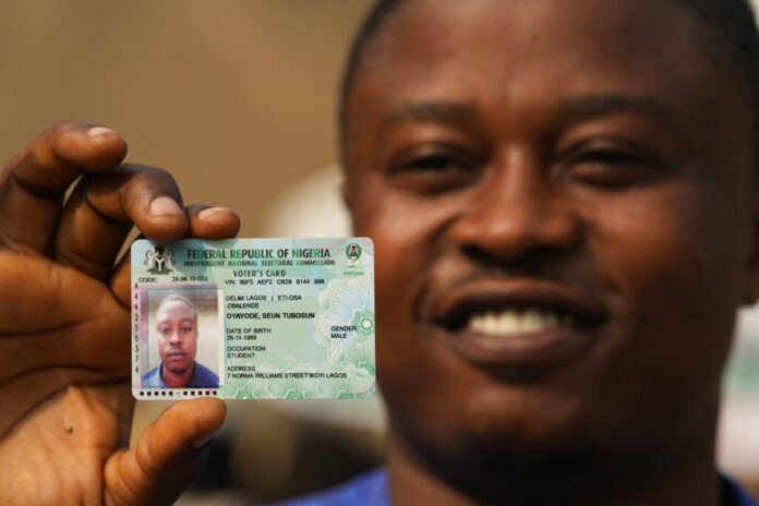 Permanent voters cards at a distribution centre in Lagos, ahead of