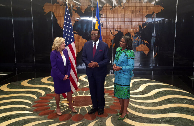 Namibian Dancers, President Welcome Jill Biden to Africa