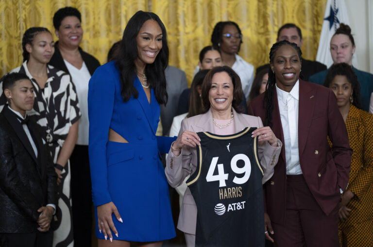 Harris Praises 2022 WNBA Champion Las Vegas Aces for ‘Grit and Determination’ On and Off Court