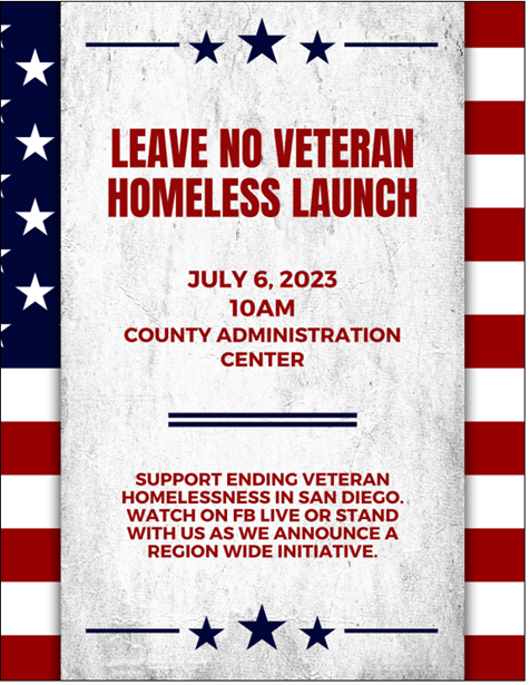 SAVE THE DATE: LEAVE NO VETERAN HOMELESS OFFICIAL LAUNCH