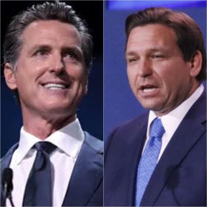 CA Gov. Gavin Newsom and Florida Gov. Ron DeSantis